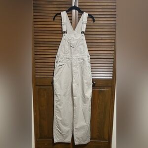 L.A. Blues Beige Vintage Carpenter Bib Overalls Y2K Style 100% Cotton Size M
